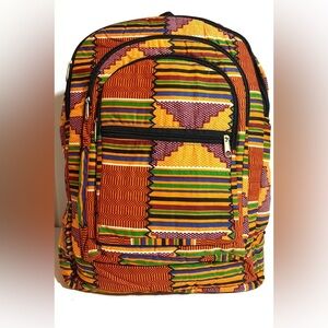 African ankara unisex handmade geometric backpack